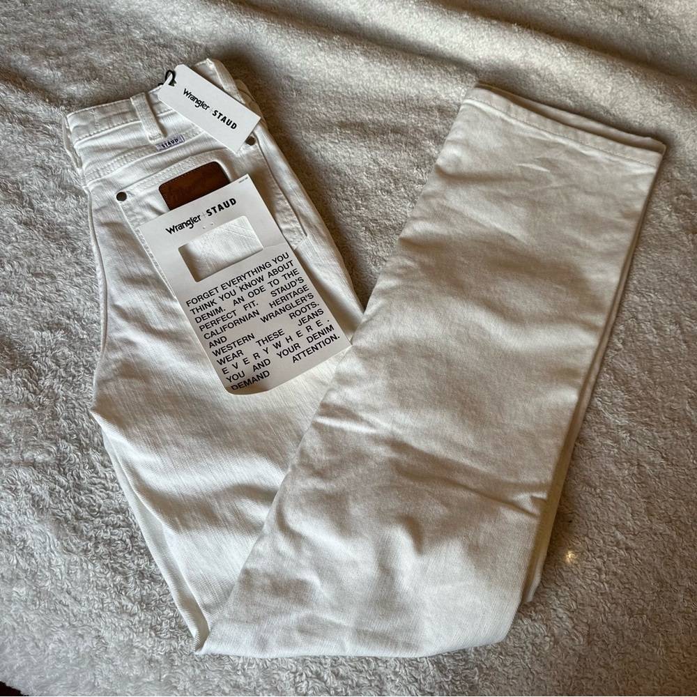 Staud x Wrangler White Straight Cut Jeans